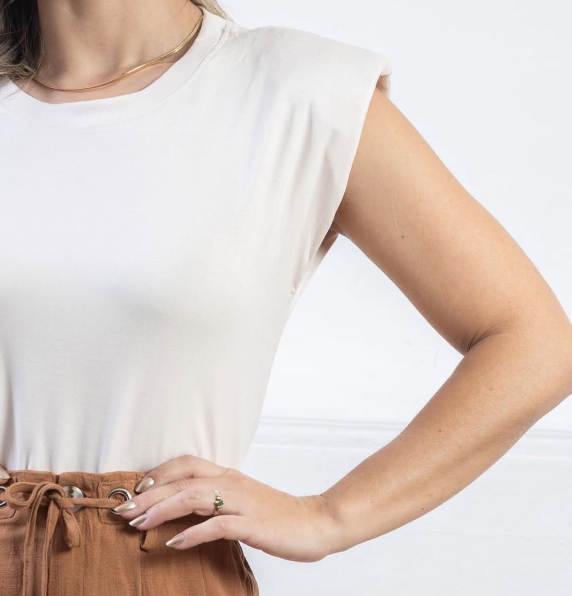 Padded Shoulder T-Shirt