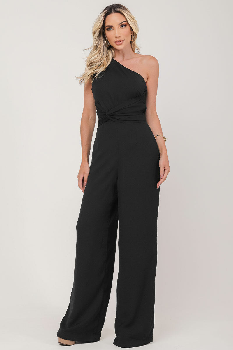 Black One-Shoulder Jumpsuit