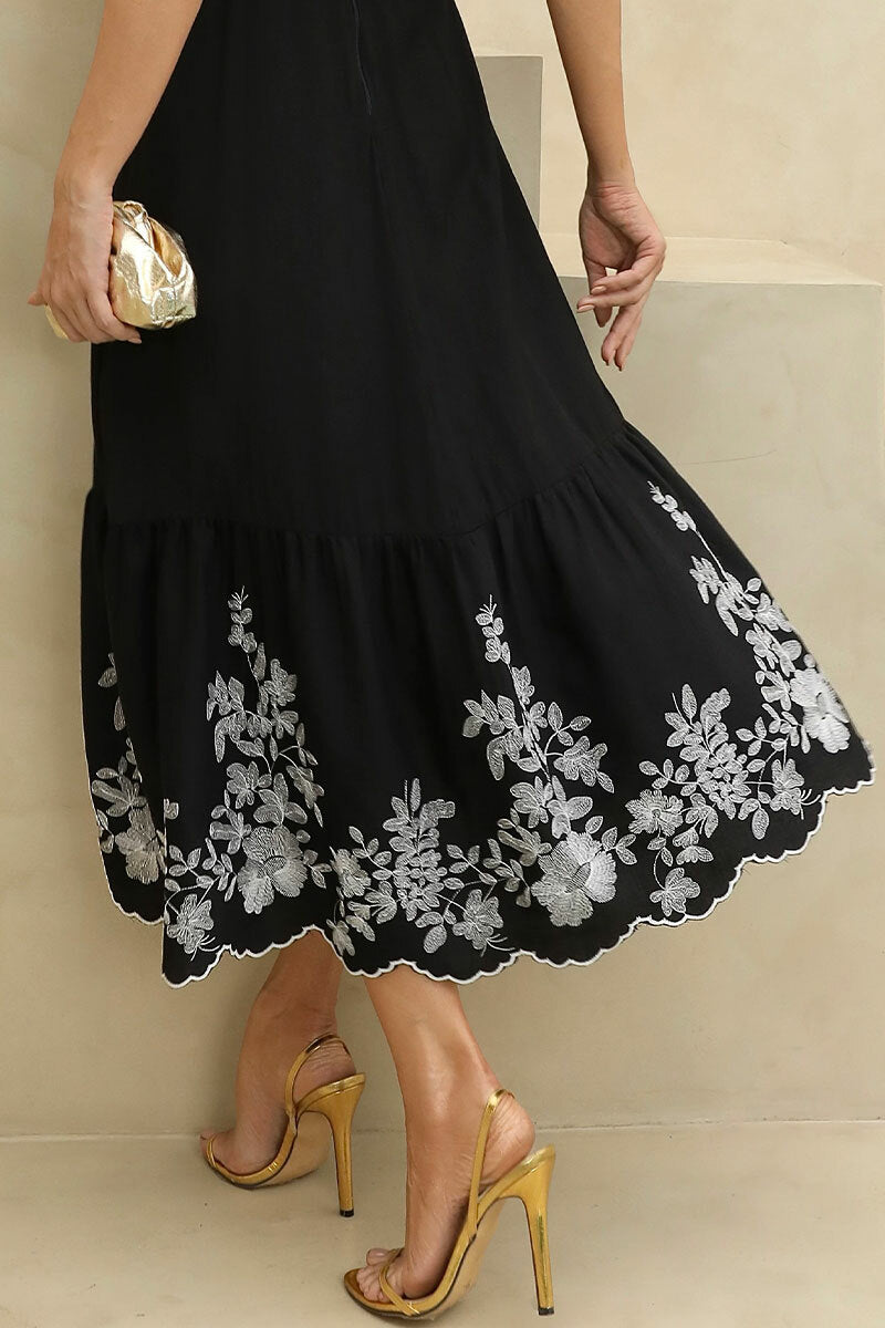 Caroline Embroidered Midi Dress