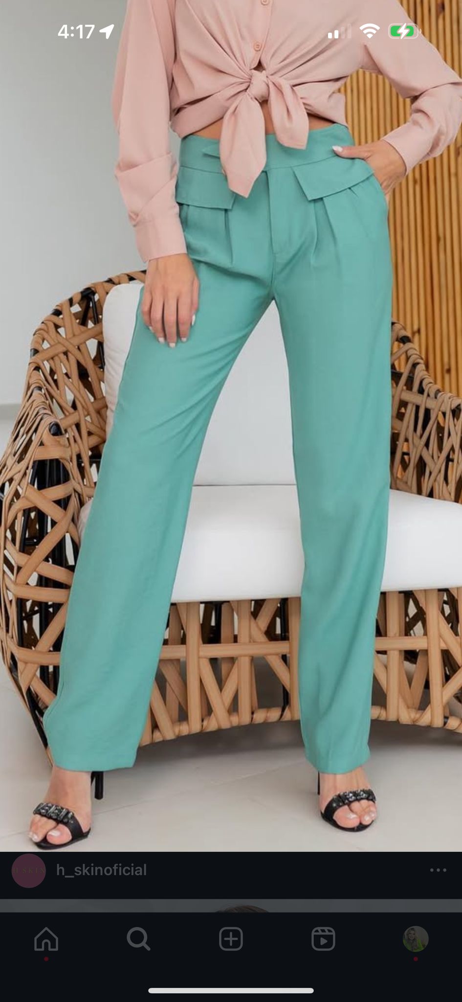 Viscose Pants with Faux Pocket