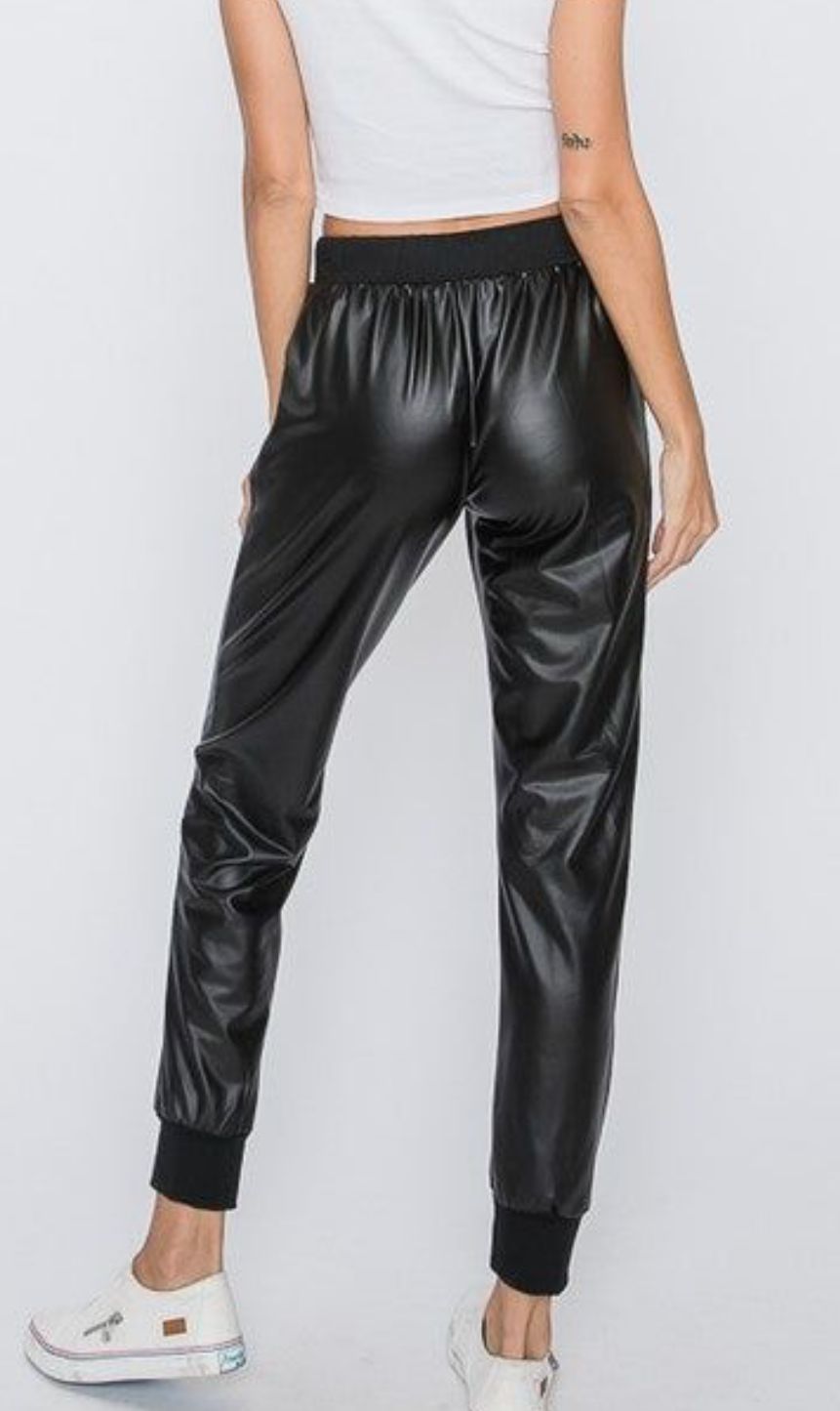 Leather Jogger Pants