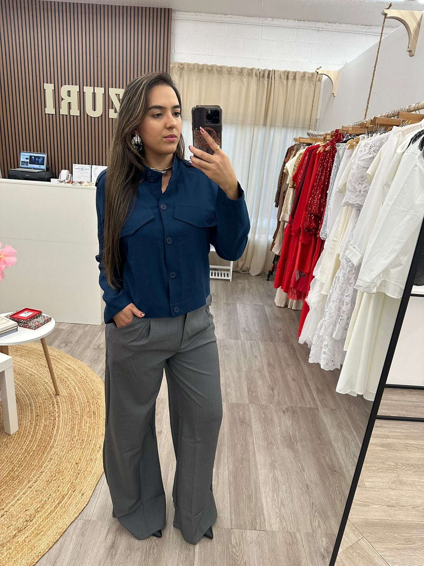 Tailored Shirt with Faux Pocket