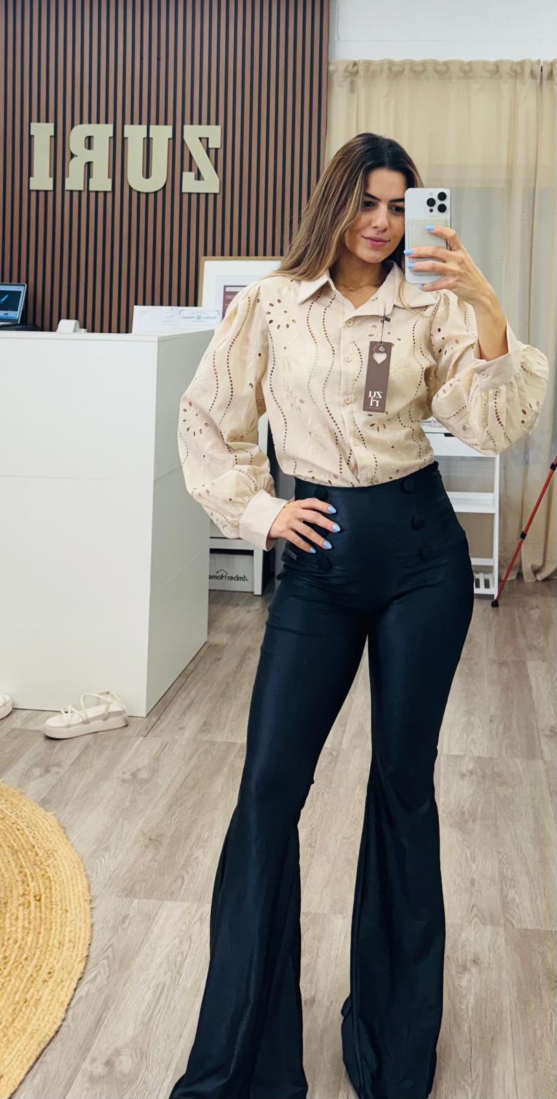 High-Shine Lycra Flare Pants
