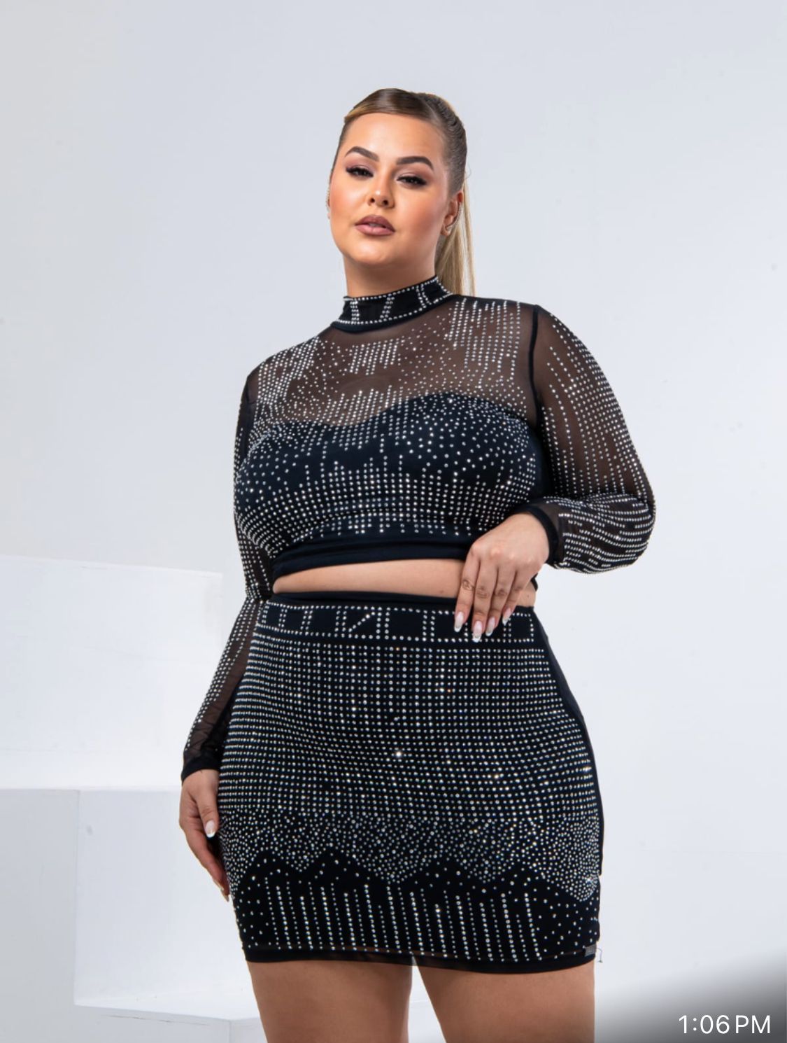 Dress Black Shimmer and Tulle Set