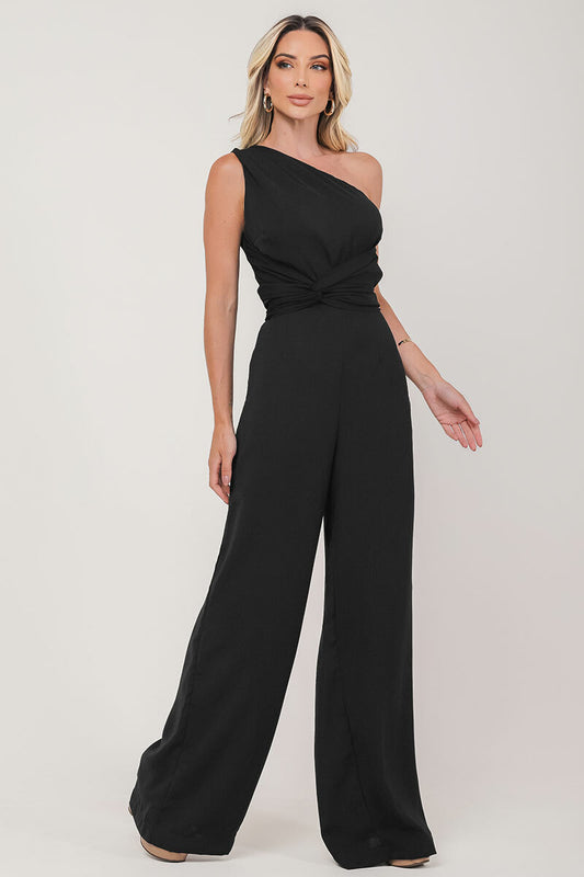 Black One-Shoulder Jumpsuit