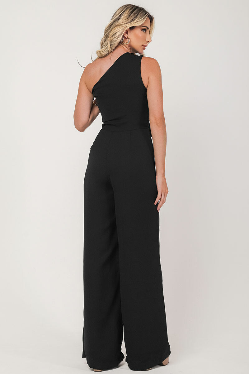 Black One-Shoulder Jumpsuit