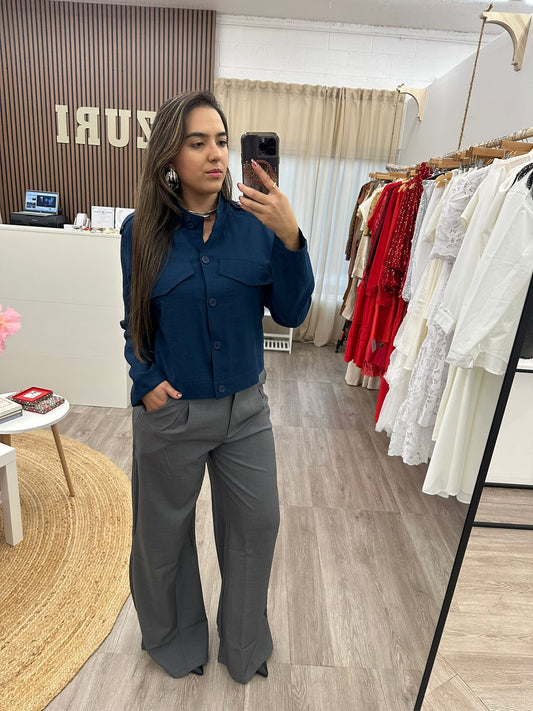 Tailored Shirt with Faux Pocket